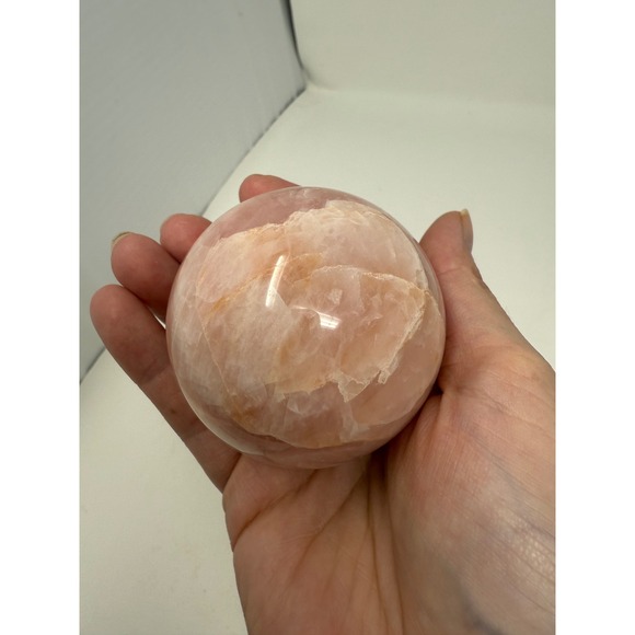 Large Rose Quartz Sphere 2.5 in. Crystal Ball Healing Energy Meditation Decor - Picture 5 of 6